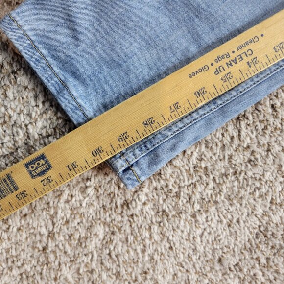 Levis 502 Jeans Mens 33x30 Tag 33x32 Blue Tapered Denim Flaw - Picture 3 of 8